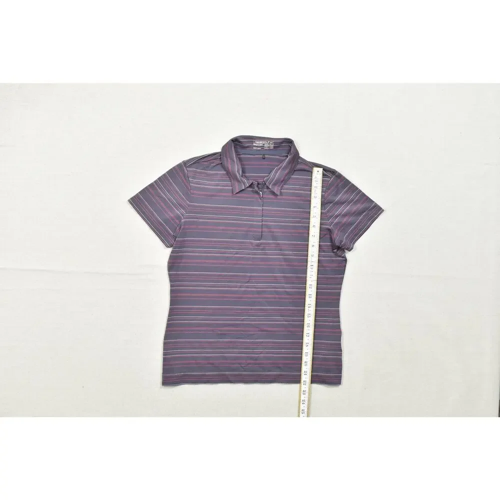 Nike Golf Nike FIT DRY Womens Medium Purple Striped Quarter Zip Polo Shirt M